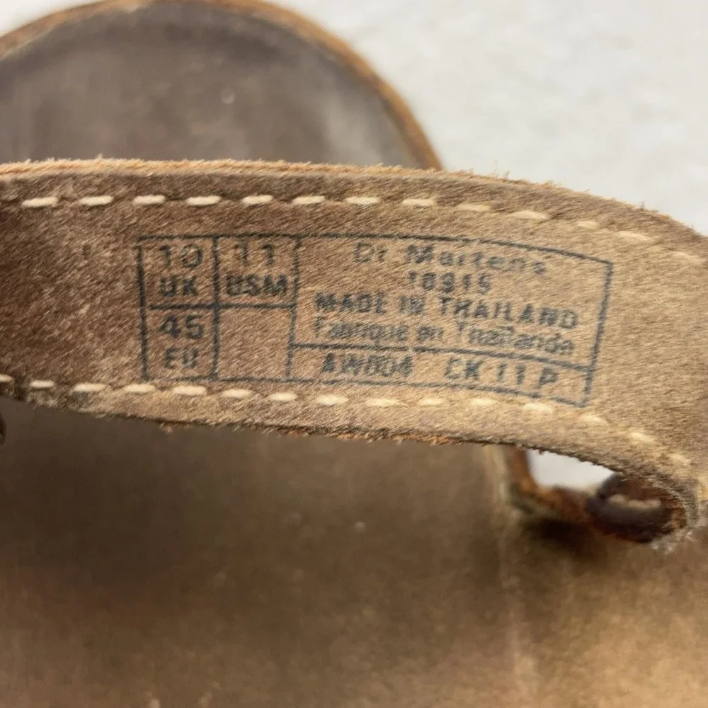 Vintage Dr. Martens Sandals Shoes Mens Size 11 Brown Leather Fisherman 10015